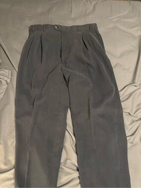 Vintage Linea Naturale Worsted Wool Pleated Trousers - Mens 37x34- USA Made